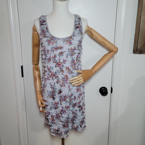 Free People Vintage Y2K Floral Ruffle Spring Dress Size Medium - Picture 1 of 12